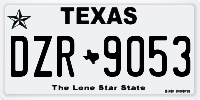 TX license plate DZR9053