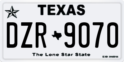 TX license plate DZR9070