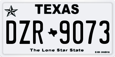 TX license plate DZR9073