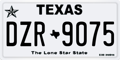 TX license plate DZR9075