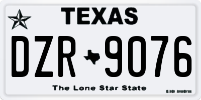 TX license plate DZR9076