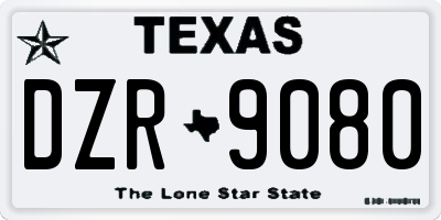 TX license plate DZR9080