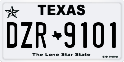 TX license plate DZR9101