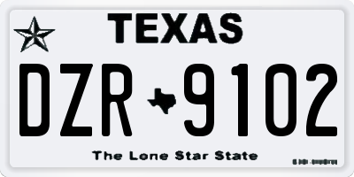 TX license plate DZR9102