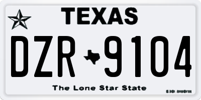 TX license plate DZR9104