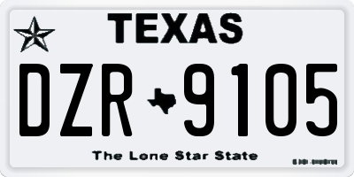 TX license plate DZR9105
