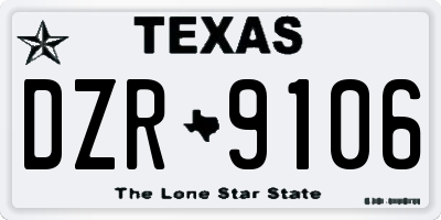 TX license plate DZR9106