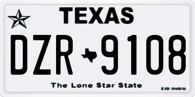 TX license plate DZR9108