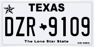 TX license plate DZR9109