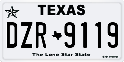 TX license plate DZR9119