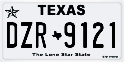 TX license plate DZR9121