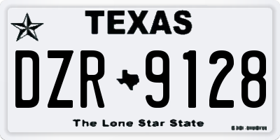 TX license plate DZR9128