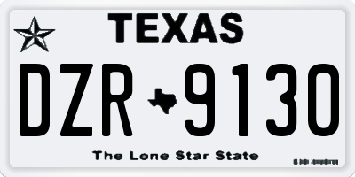 TX license plate DZR9130