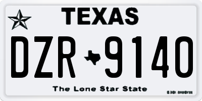 TX license plate DZR9140