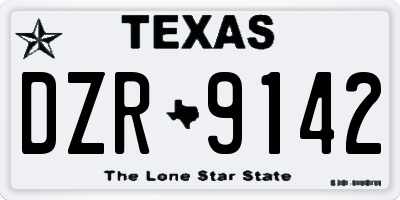 TX license plate DZR9142