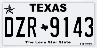 TX license plate DZR9143