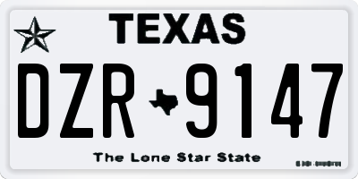 TX license plate DZR9147