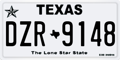TX license plate DZR9148
