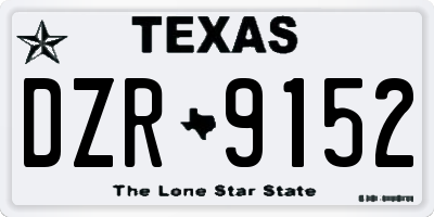 TX license plate DZR9152