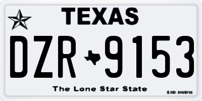 TX license plate DZR9153