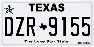 TX license plate DZR9155