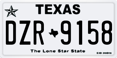 TX license plate DZR9158
