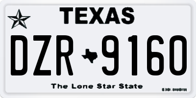 TX license plate DZR9160