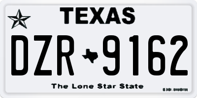 TX license plate DZR9162