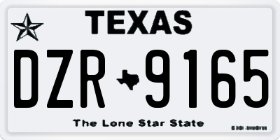 TX license plate DZR9165