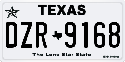 TX license plate DZR9168