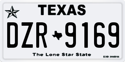 TX license plate DZR9169