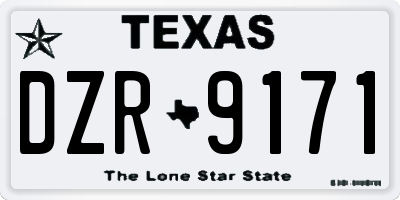 TX license plate DZR9171