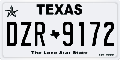 TX license plate DZR9172