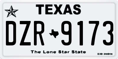 TX license plate DZR9173