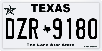 TX license plate DZR9180