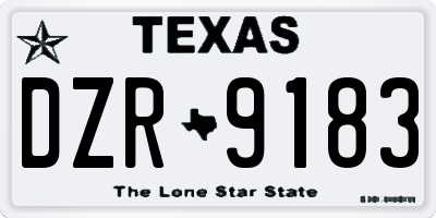 TX license plate DZR9183
