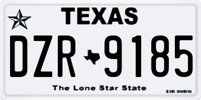 TX license plate DZR9185