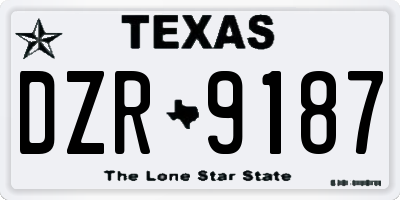 TX license plate DZR9187