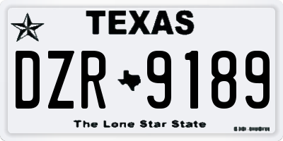 TX license plate DZR9189