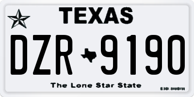 TX license plate DZR9190