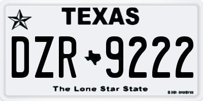TX license plate DZR9222