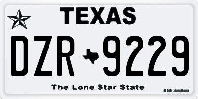 TX license plate DZR9229