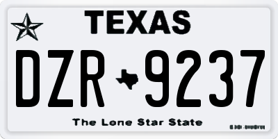 TX license plate DZR9237