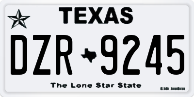 TX license plate DZR9245