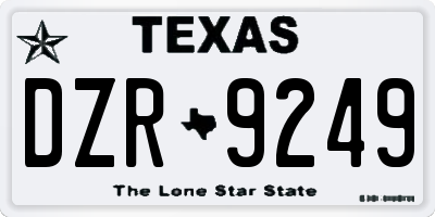 TX license plate DZR9249