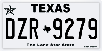 TX license plate DZR9279