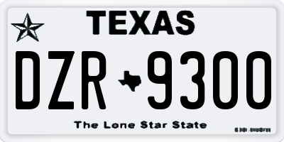 TX license plate DZR9300