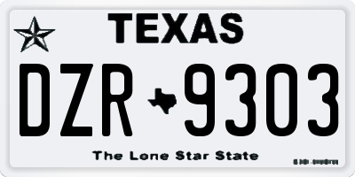 TX license plate DZR9303