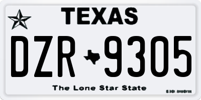 TX license plate DZR9305