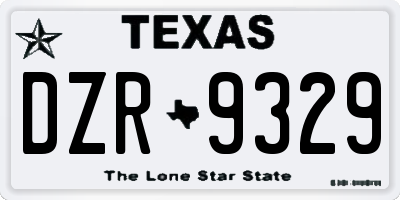 TX license plate DZR9329